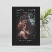 Donkere hemelmaan & sterren datum opslaan kaart (Staand voorkant)