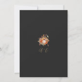 Donkere herfst bloemrijke script bruiloft kaart (Achterkant)