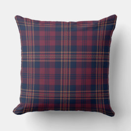 Donkere herfst Herfst Cabin Navy Red Tartan Pset Kussen