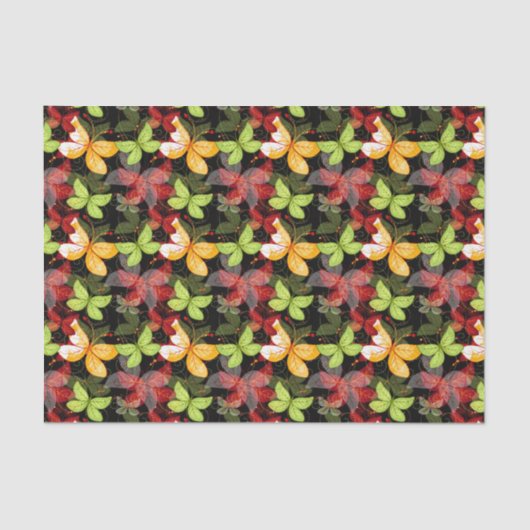 Donkere herfstpatroon tissuepapier (Voorkant)