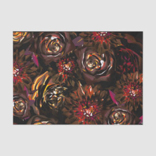 Donkere herfsttuin gloed bloemen herfst bruiloft tissuepapier