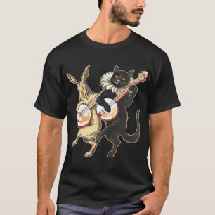 Donkere hoes van konijn- en kattenbont, T-shirt