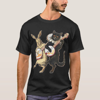 Donkere hoes van konijn- en kattenbont, T-shirt