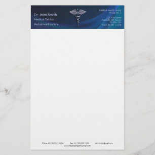 Donkere Holografische 3D Medische Chrome Caduceus Briefpapier