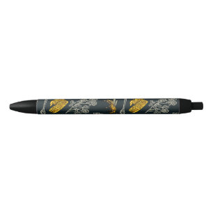 Donkere Honing Bijenkorf Vintage Biologische Natuu Blauwe Inkt Pen