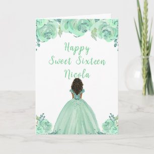 Donkere huid Princess Mint Sweet Sixteen Kaart