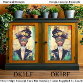 Donkere Huid Steampunk Vrouw Collage DK1LF Decoupa Tissuepapier