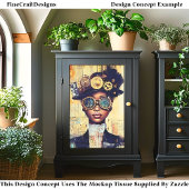 Donkere Huid Steampunk Vrouw Collage DK1LF Decoupa Tissuepapier