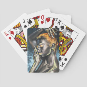 Donkere huidschilfering pokerkaarten