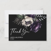 Donkere humeurige boho elegante bruiloft bedankkaart (Voorkant)
