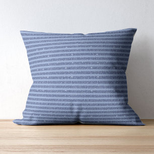 Donkere Indigo Glitter Stijl Horizontale Strepen Kussen