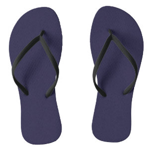 Donkere Indigo Inktblauw Effen Kleur Print Teensli Teenslippers