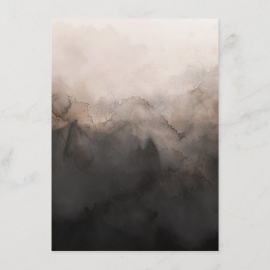 Donkere inkt bruiloft invoegen informatiekaartje (Achterkant)