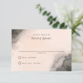 Donkere Inkt Bruiloft RSVP Kaarten (Staand voorkant)