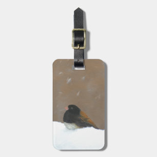 Donkere Junco-schilderijen - originele vogelkunst Bagagelabel