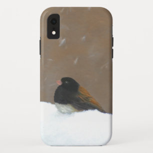 Donkere Junco-schilderijen - originele vogelkunst iPhone XR Hoesje