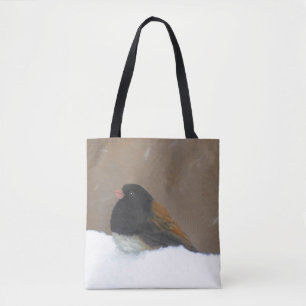 Donkere Junco-schilderijen - originele vogelkunst Draagtas