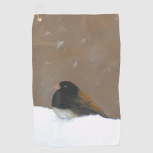 Donkere Junco-schilderijen - originele vogelkunst Golfhanddoek