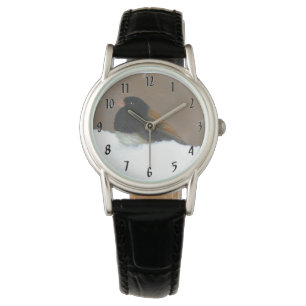 Donkere Junco-schilderijen - originele vogelkunst Horloge