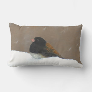 Donkere Junco-schilderijen - originele vogelkunst Kussen