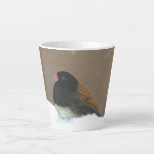 Donkere Junco-schilderijen - originele vogelkunst Latte Mok