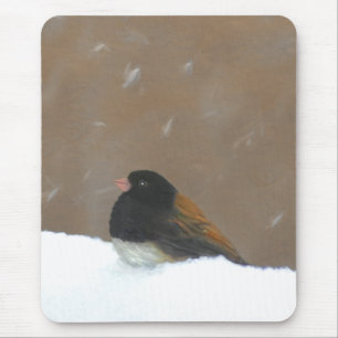 Donkere Junco-schilderijen - originele vogelkunst Muismat