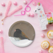 Donkere Junco-schilderijen - originele vogelkunst Papieren Bordje (Feest)