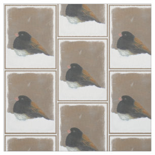 Donkere Junco-schilderijen - originele vogelkunst Stof