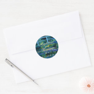Donkere Juweeltonen Monet Waterleliesvijver Fijne  Ronde Sticker
