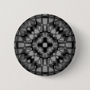 Donkere kaleidoscoop patroon ronde button 5,7 cm