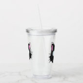 Donkere Kat Zwart Kat Grijs Kat Dragen Bril Acryl Drinkbeker (Links)