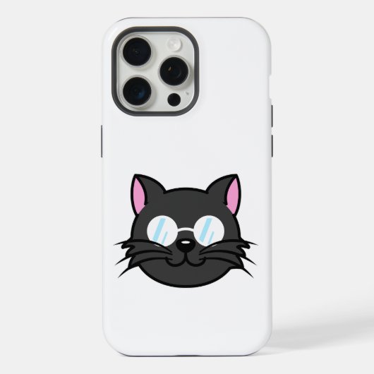 Donkere Kat Zwart Kat Grijs Kat Dragen Bril iPhone Hoesje (Achterkant)