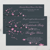 Donkere Kersenbloesem Afscheid Van De Meisjesavond Kaart (Voorkant / Achterkant)