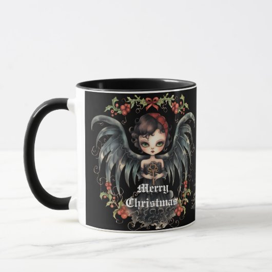 Donkere kerst engel mok (Links)