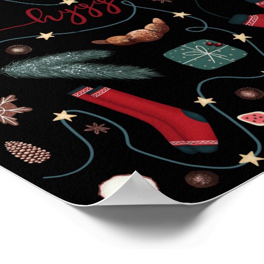 Donkere kerst met Hygge Poster (Hoek)