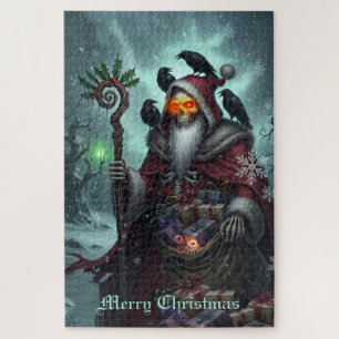 Donkere Kerstman van Schaduwen – Gotische Kerstman Legpuzzel