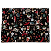 Donkere kerstpatronen groot cadeauzakje (Voorkant)