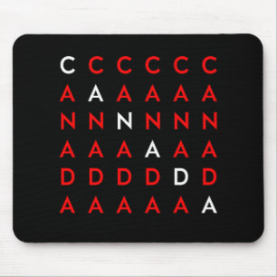 Donkere kleur Canada Crossword Puzzle Grid Muismat