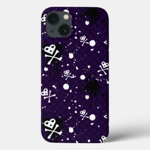 Donkere kleur Emo-patroon met verf iPhone 13 Hoesje