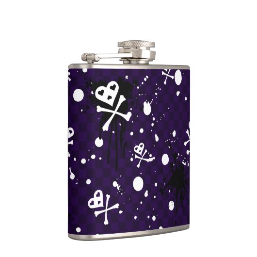 Donkere kleur Emo-patroon met verf Heupfles (Rechts)