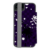 Donkere kleur Emo-patroon met verf Incipio iPhone Portemonnee Hoesje (Agenda Achterkant)