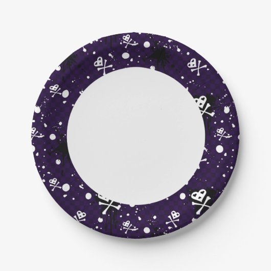 Donkere kleur Emo-patroon met verf Papieren Bordje (Voorkant)