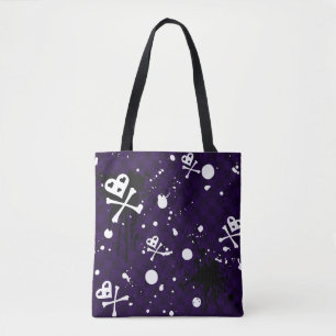Donkere kleur Emo-patroon met verf Tote Bag