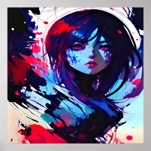 Donkere kleurenkunst poster