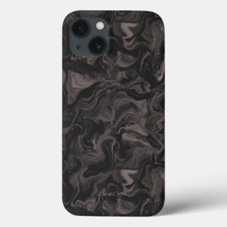 Donkere koffie werveling esthetische iPhone 13 hoe Hoesje
