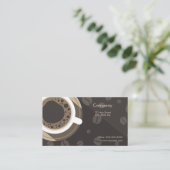 Donkere koffiewinkel, Kaart met logo's (Staand voorkant)