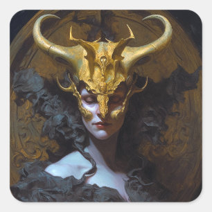 Donkere koningin Fantasy Art Vierkante Sticker
