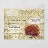 Donkere koraalbladstructuur Bewaar datum Aankondigingskaart (Achterkant)