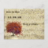 Donkere koraalbladstructuur Bewaar datum Aankondigingskaart (Voorkant)