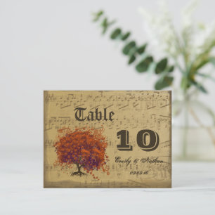 Donkere Koraalhart Blad Boom Tafel Nummer Briefkaart
